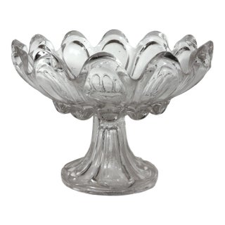 American Pressed Flint Glass Compote, Attributed to Boston & Sandwich Circa 1850–1870 For Sale