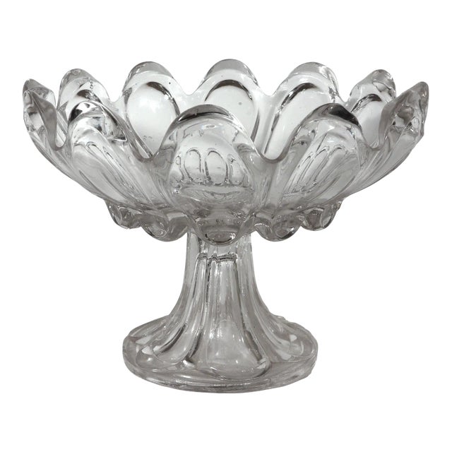 American Pressed Flint Glass Compote, Attributed to Boston & Sandwich Circa 1850–1870 For Sale