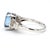 Metal 2.51 Carat Oval Blue Sapphire & Mixed Diamond Platinum Filigree Ring, Size 4 For Sale - Image 7 of 12