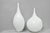 Decorative Modern White Bulbous Art Glass Vessel Vase by Lazy Susan - 2 Pc Set For Sale - Image 18 of 18
