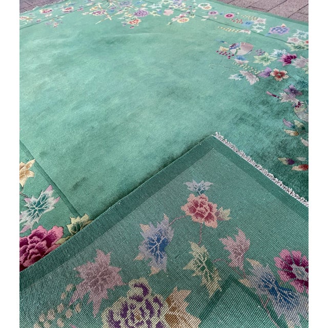 Antique Art Deco Chinese Carpet, Wonderful Carpet of Happiness For Sale - Image 4 of 11