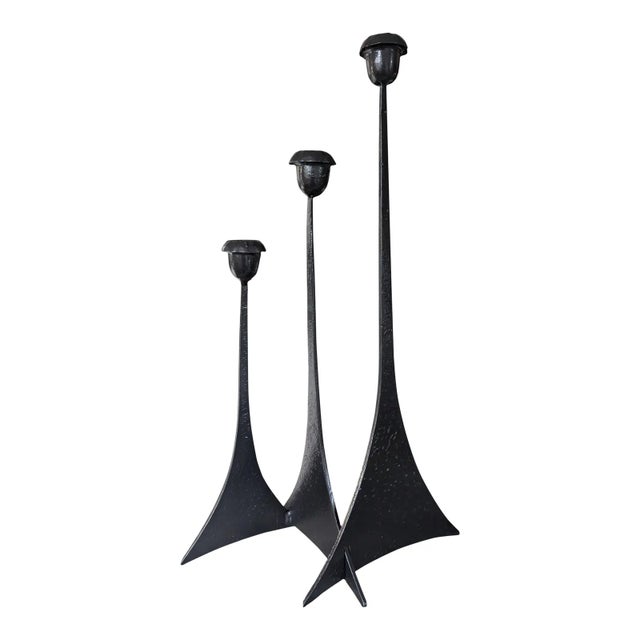 Vintage Brutalist Paul Evans Style Candle Holder For Sale In Charlotte - Image 6 of 10