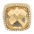 Roberto Coin 18K Yellow Gold Citrine Halo Diamond Cocktail Ring Size 8 For Sale