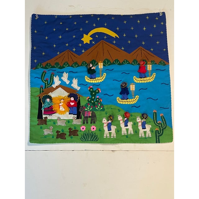 1950s Vintage Peruvian Textile Art Artist Signed For Sale - Image 5 of 9
