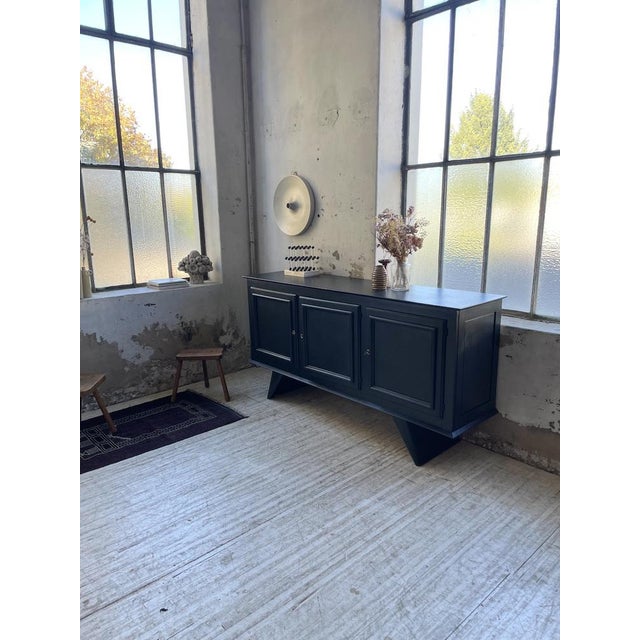 Brutalist Brutalist Black Sideboard, 1960s For Sale - Image 3 of 18