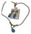 Gold Leaf /Turq Drop Earings Set With Matching Seed Pearl Necklace, 3 Pieces For Sale
