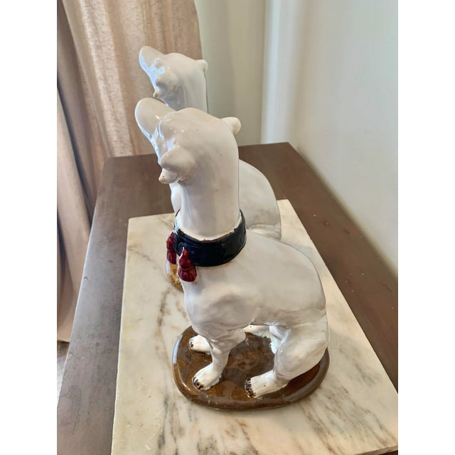 Mid 20th Century Mid 20th Century Italian Ceramic Whippet Sculptures - a Pair For Sale - Image 5 of 12
