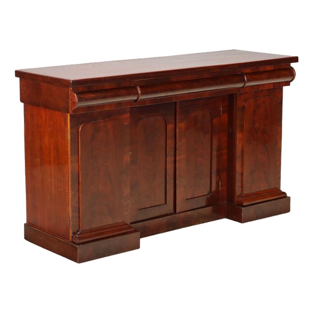 19th Century English Mahogany Credenza For Sale
