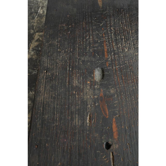 Antique Japanese Cedar Writing Desk / Meiji-Taisho Era / Soot-Darkened Table For Sale - Image 15 of 18