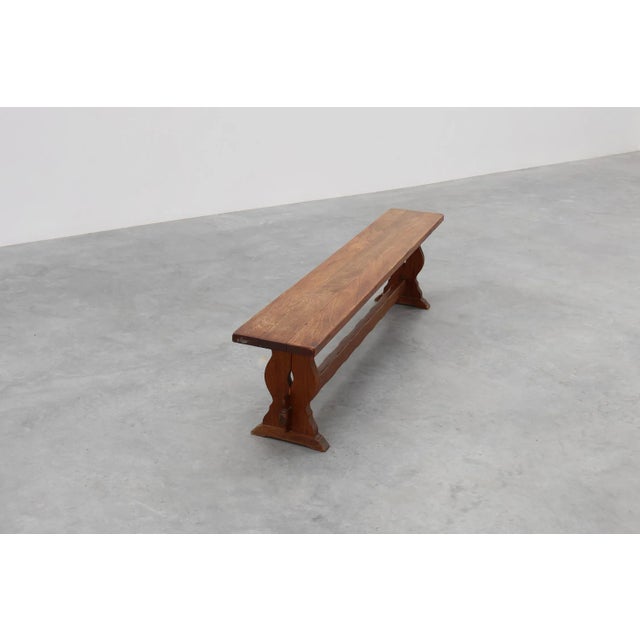 Rustic Oak Bench, France, 1900s For Sale - Image 6 of 13