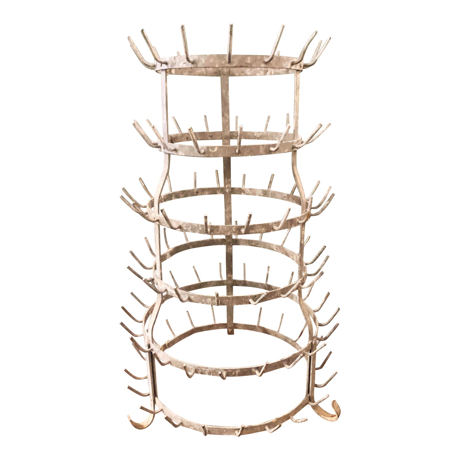 Vintage French Six Tier Industrial Wine or Beer Bottle Drying Rack