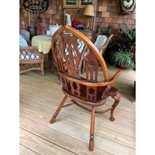 1990s Gothic Windsor Armchair For Sale In Greenville, SC - Image 6 of 12