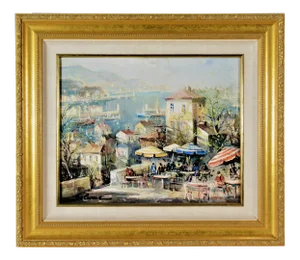 Lucien Delarue, Port de Menton (Harbor of Menton), Circa 1975
