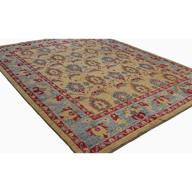2010s Handwoven Oushak Style Area Rug 9’10” X 12’3″ For Sale - Image 5 of 13
