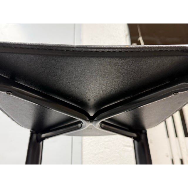 Frag for Design Within Reach Vintage Italian Leather Barstools, Pair For Sale - Image 11 of 12