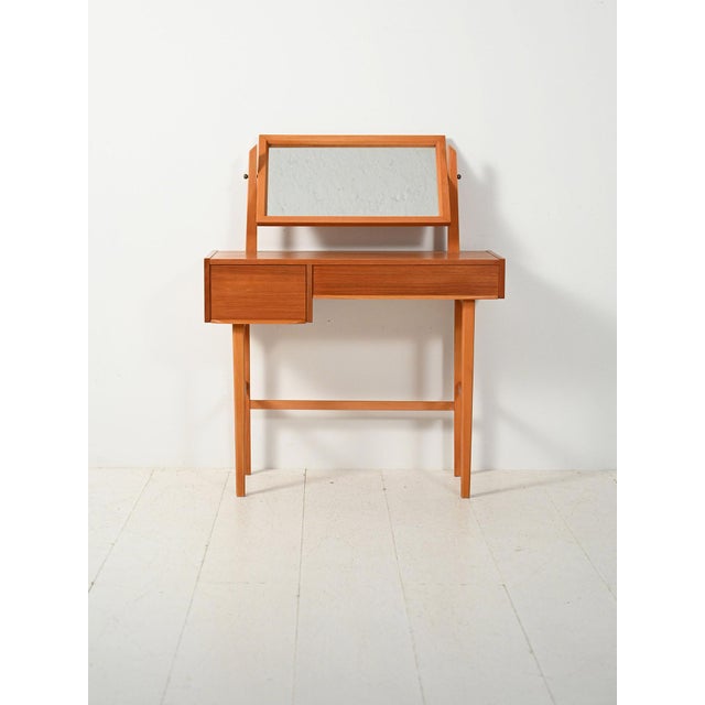 Scandinavian Teak Dressing Table with Reclining Mirror, 1960s For Sale - Image 9 of 9