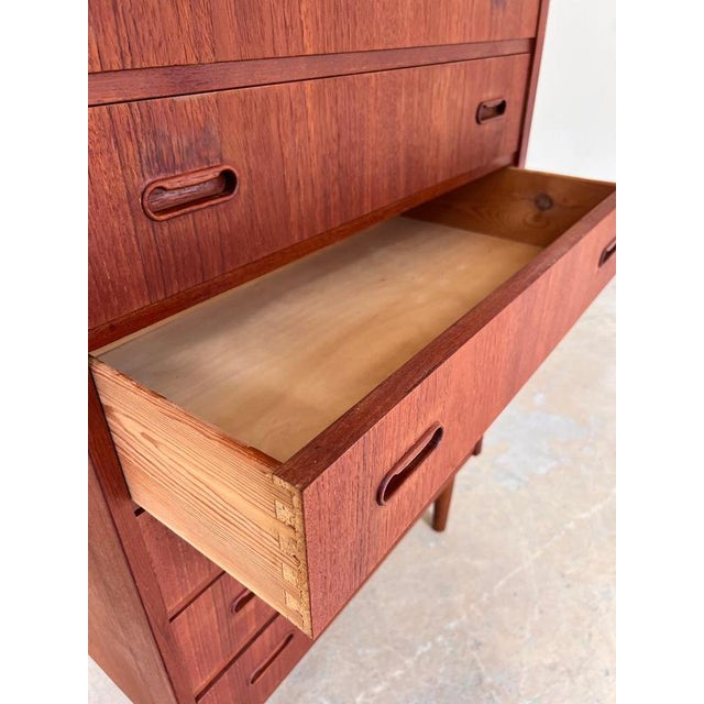Teak Chest of Drawers with Lock, Denmark, 1960s For Sale - Image 6 of 11