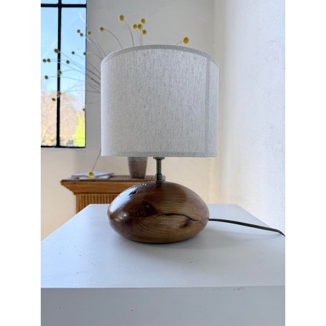 Brutalist Olive Wood Table Lamp, 1970s For Sale - Image 17 of 18