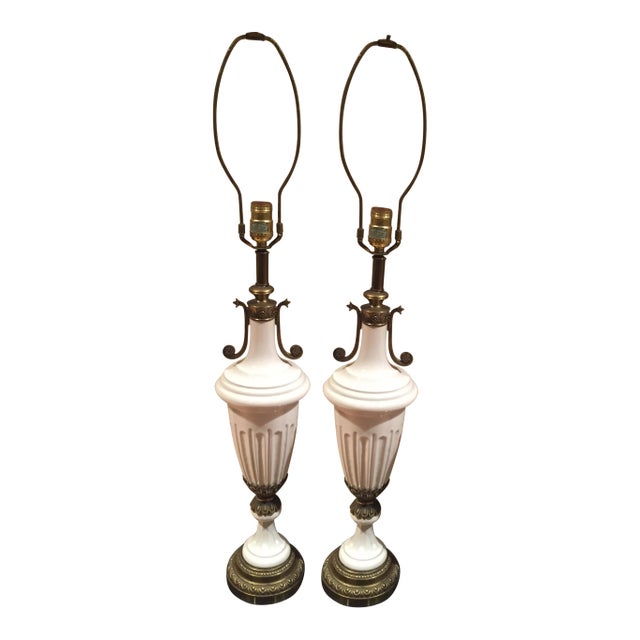 Neoclassical Fluted Lamps - a Pair For Sale