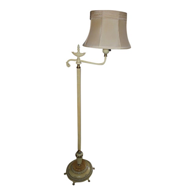 Vintage Ivory Swing Arm Floor Lamp For Sale