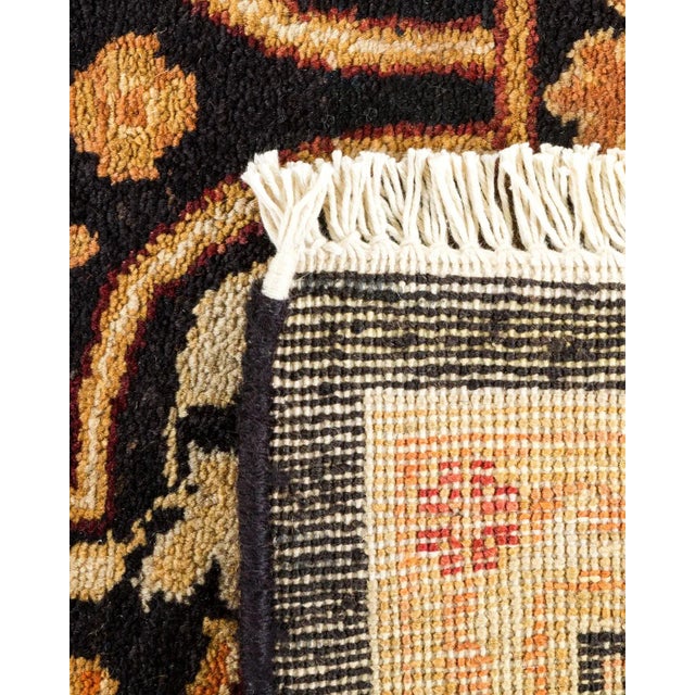 1990s Vintage Traditional Hand Knotted Wool Area Rug, Black - 6'1" X 8'7" For Sale - Image 5 of 9