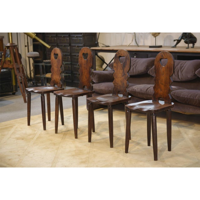 Brutalist Oak Chairs, 1950s, Set of 4 For Sale - Image 16 of 16