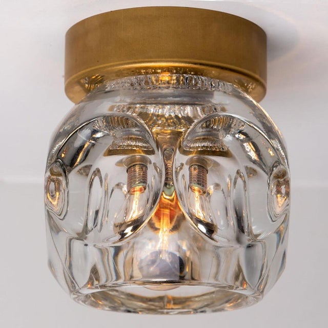 Original glass wall sconce or flush mount from Cosack Lights, Germany, 1970s Original 1970s modernist wall light with four...