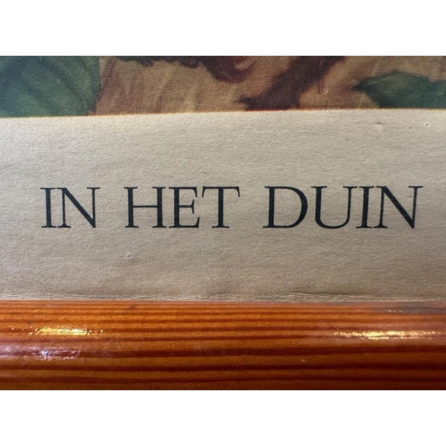 Decorative linen school card. Title: In the dune. Signed and signed by M.A. Koekkoek. from the series 'Animals in their...