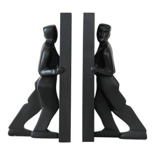 Modernist Figurative Male Bookends For Sale