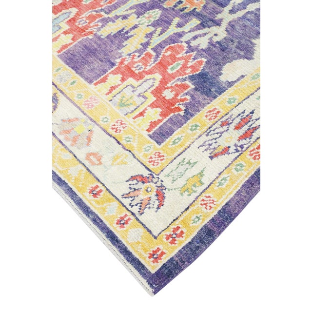 Blue Hand Knotted Wool Oriental 21st Century Grey Nickel Turkish Oushak Rug 3'2" X 5'3" For Sale - Image 8 of 8