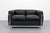 LC2 Sofa Black Leather Seats by Le Corbusier for Cassina, 2010s For Sale - Image 12 of 12