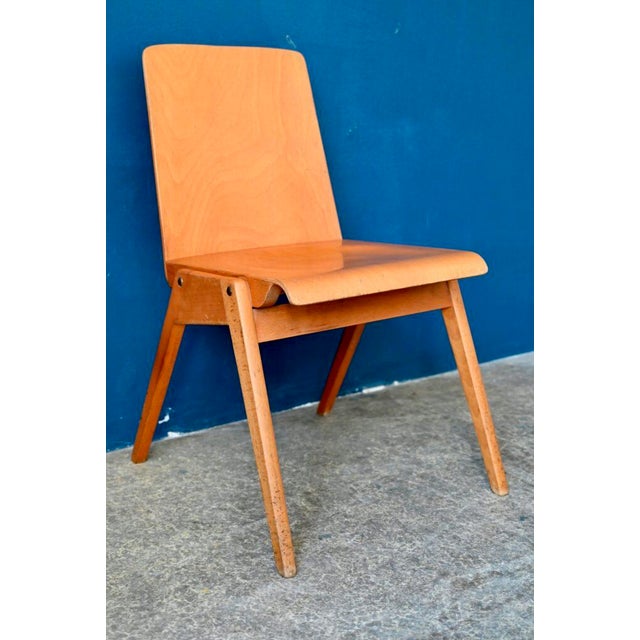 Beige Vintage Scandinavian Chairs in Light Wood with Compass Legs, Set of 4 For Sale - Image 8 of 13