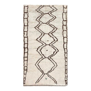 Nazmiyal Collection Wide Hallway Vintage Moroccan Beni Ourain Rug For Sale
