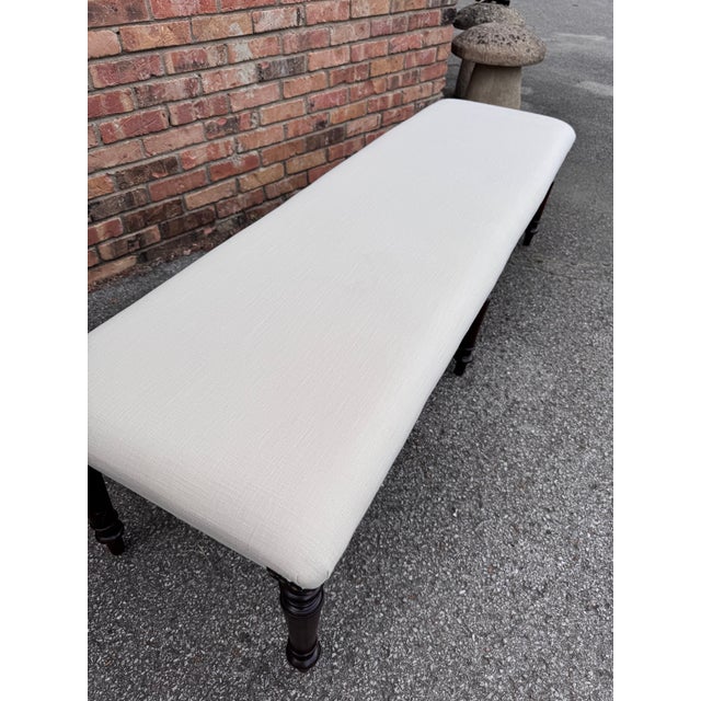 English Newly Upholstered English Bench For Sale - Image 3 of 7