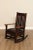 Antique Mission Oak and Leather Rocker For Sale - Image 4 of 12