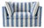 Sophie Conran Coco Loveseat - Cornish Blue Stripes with Knife Edge Cushion For Sale