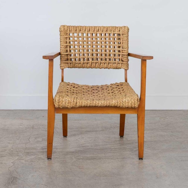 1950s Pair of Lounge Chairs Attributed to Adrien Audoux & Frida Minet For Sale In Los Angeles - Image 6 of 17