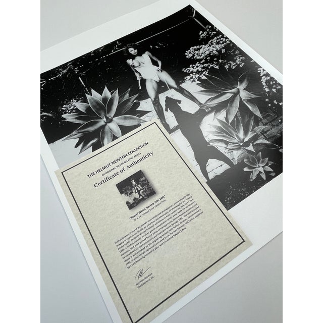 Black "Raquel Welch, Beverly Hills 1985" Vintage Silver Gelatin Print by Helmut Newton For Sale - Image 8 of 8