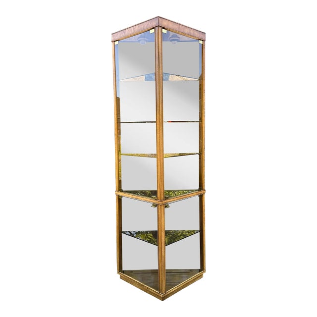 Drexel Preface Glass Mirror Display Cabinet | Chairish