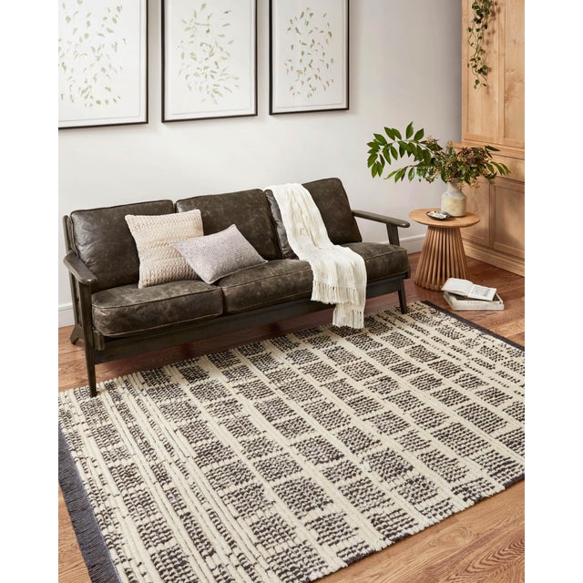 2020s Chris Loves Julia x Loloi Alice Rug Cream / Charcoal Abstract 7'-9" x 10' Area Rug For Sale - Image 5 of 5