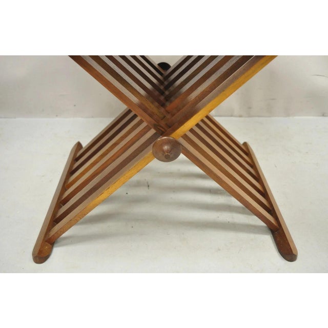 Kipp Stewart Mid 20th Century Stewart MacDougall Kipp Stewart Drexel Walnut Folding Campaign Table (B) For Sale - Image 4 of 12