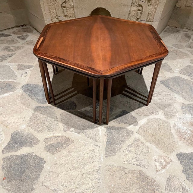 1950s France & Son Rosewood Nesting Coffee Table Set -- 7 Pieces For Sale In San Diego - Image 6 of 13