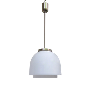 Bauhaus Ceiling Lamp in Opalinglas & Nickel-Plated from WMF Ikora, 1920s