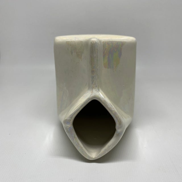 Vintage Iridescent Ceramic Milk Carton Vase For Sale - Image 12 of 13