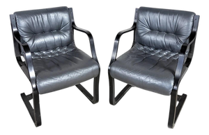 Vintage Lounge Chairs with Black Stained Frames from Esko Pajamies, Set of 2