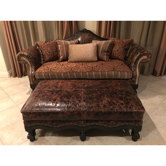 Spanish Colonial Sofa and Ottoman Chairish