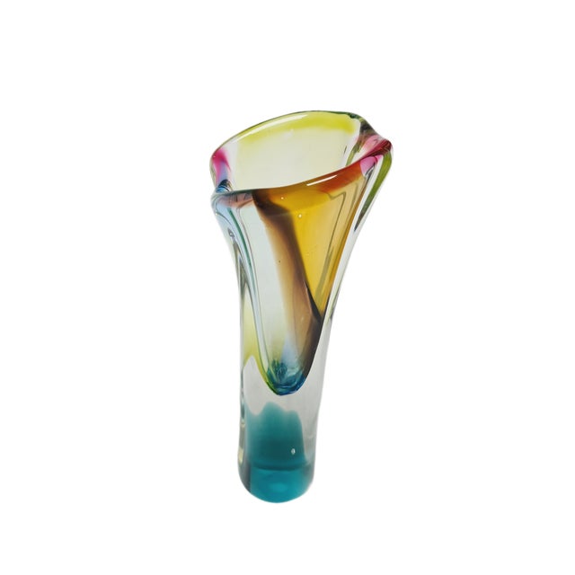 The vase was produced in Czechoslovakia at the Chribska Glassworks and designed by Josef Hospodek in the 60s. It is...