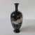 Late 19th C Japanese copper cloisonné vase with superb decoration depicting, on a glossy black ground, a group of 3 cranes...