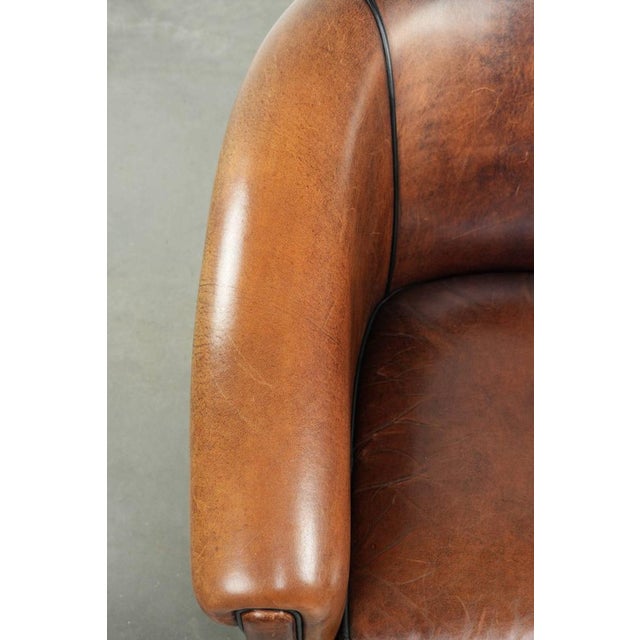 Textile Vintage Sheepskin Club Armchair For Sale - Image 7 of 17