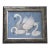 Swan White Folk Art Minimalism Americana Blue Original Oil Painting Cleo Plowden For Sale